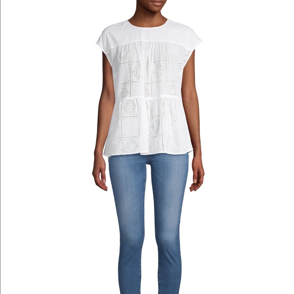 Joie Orabelle eyelet cap sleeve top Small